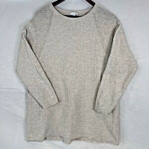J. Jill Oversized Sweater Textured Tunic Size Medium Heathered Cream